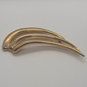 Gold Tone Abstract Brooch Pin Statement Jewelry Women's Accessory